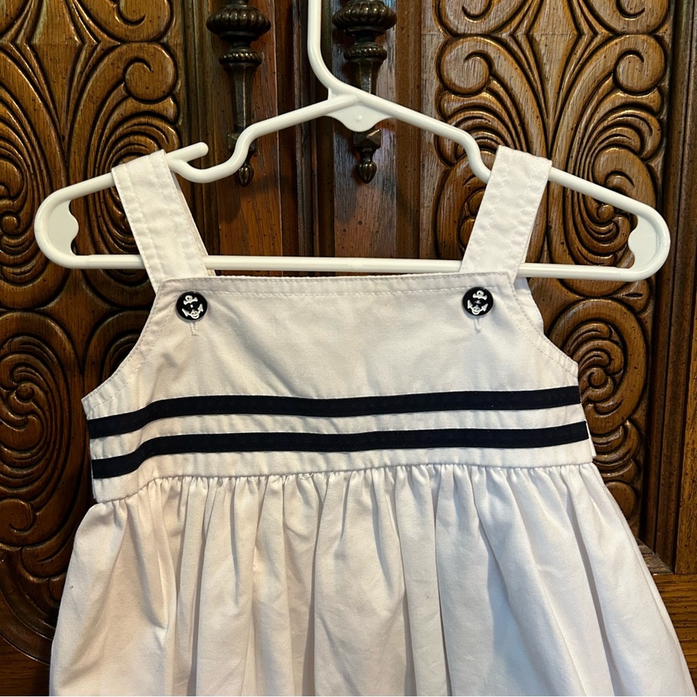 Vintage Goodlad white & navy blue sailer dress